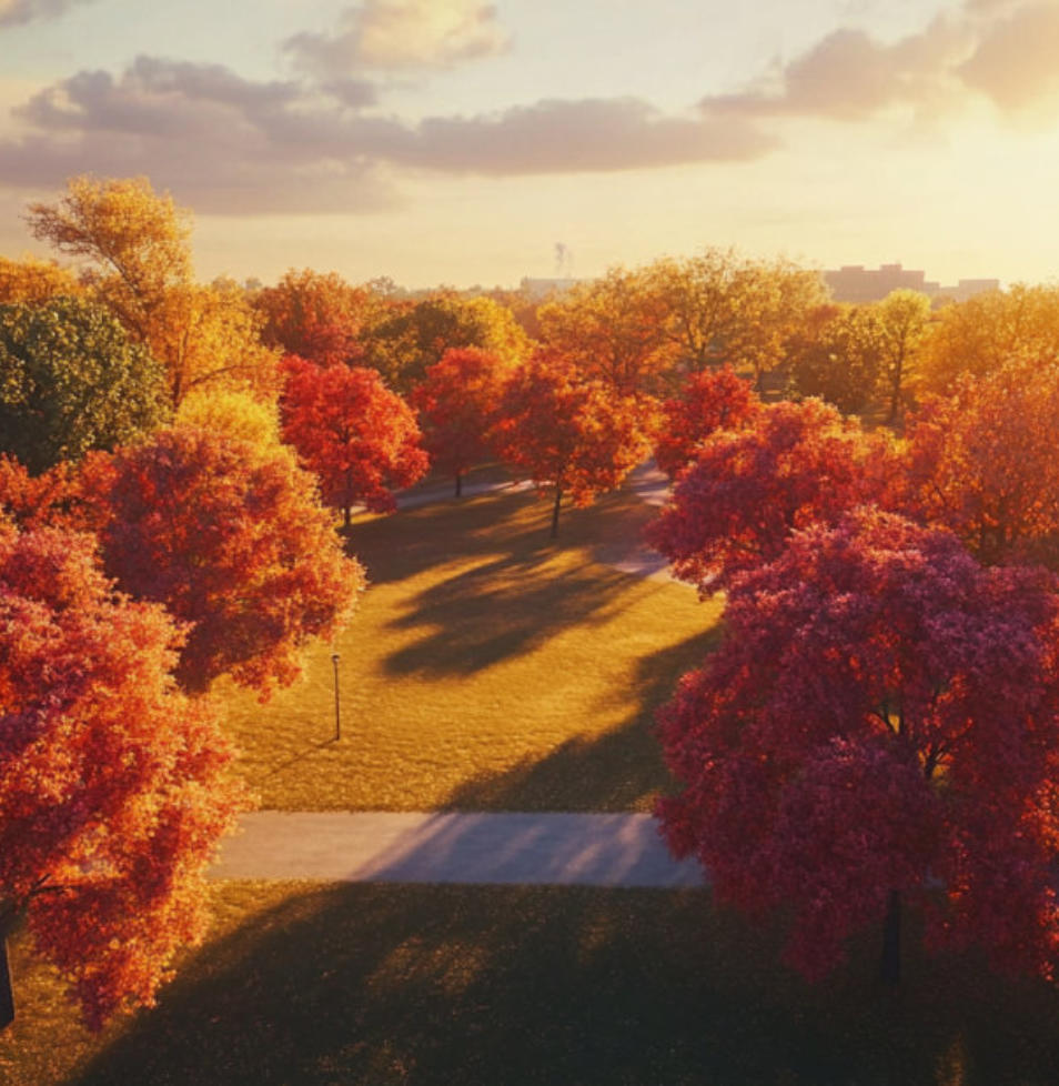 A picture of the trees surrounding our property