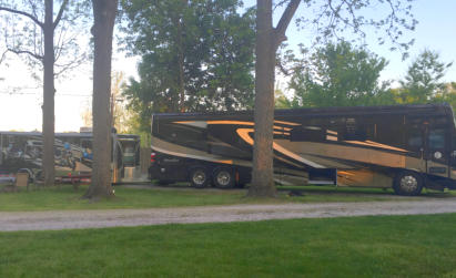 Back in 50 amp site at Grandpa's Farm Campground