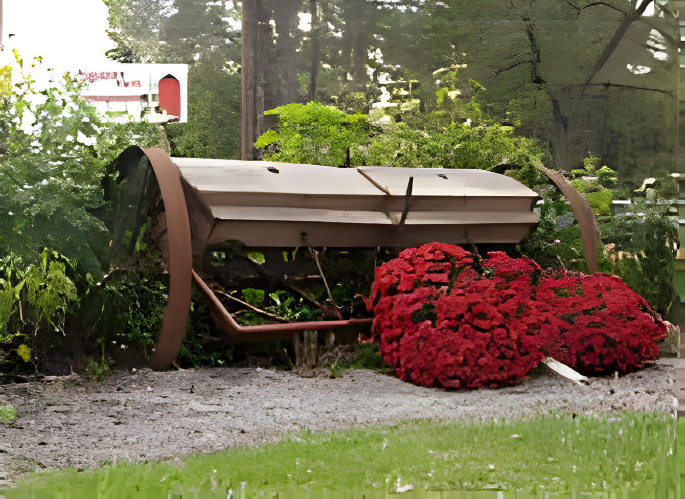A picture of a wagon from our campground here at Grandpa's Farm Campground
